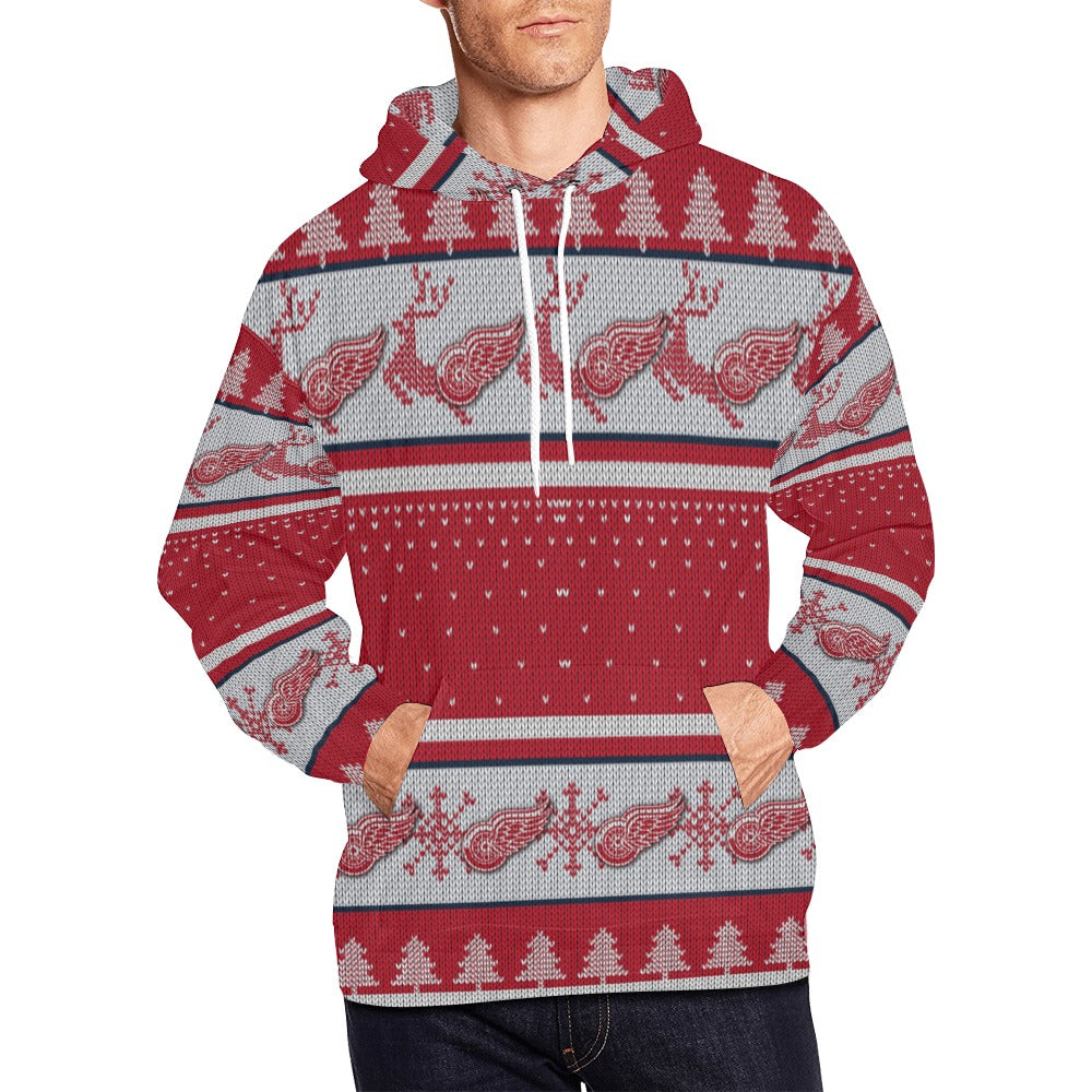 Red Wings All Over Print Hoodie