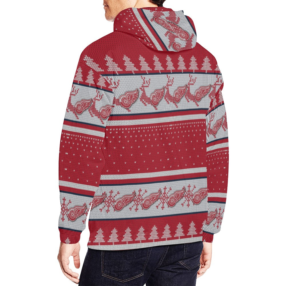 Red Wings All Over Print Hoodie