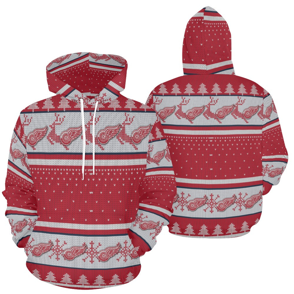 Red Wings All Over Print Hoodie
