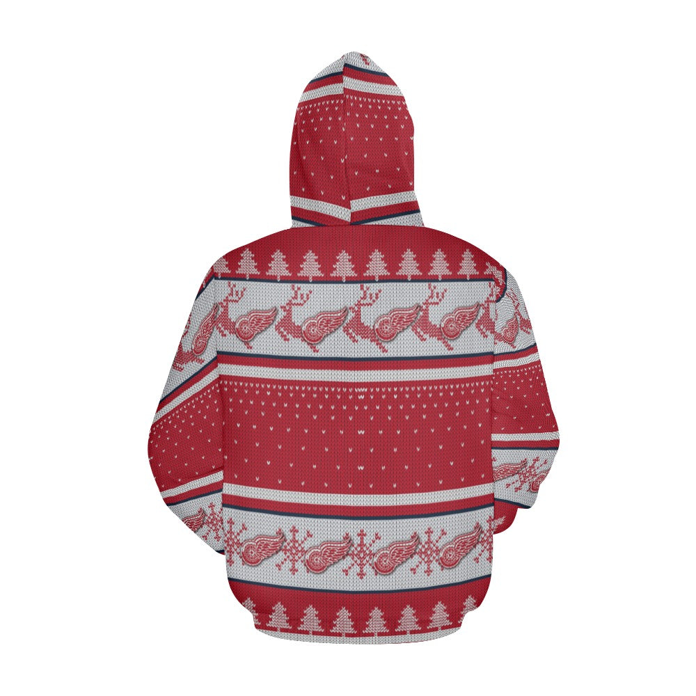 Red Wings All Over Print Hoodie