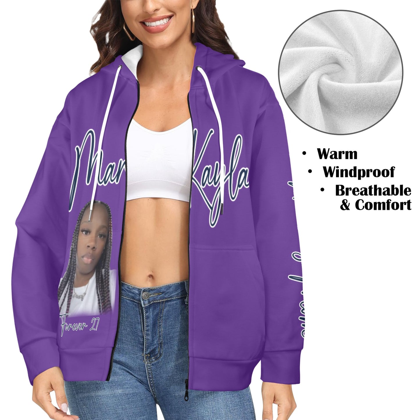 Forever 27 Women's Fleece Full-Zip Kayla