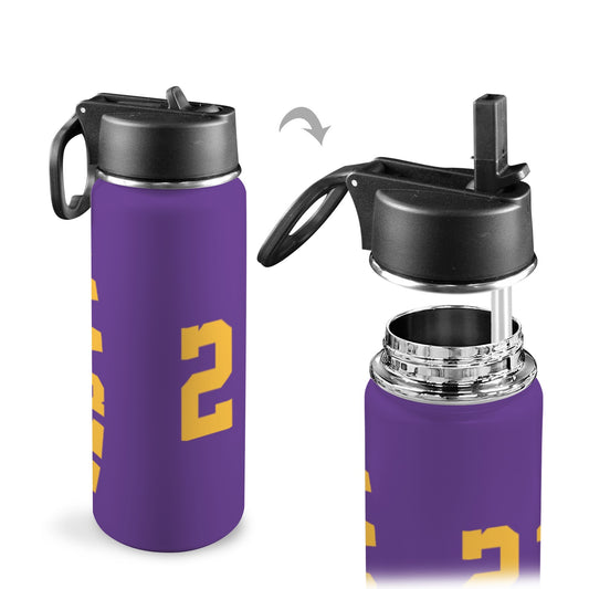 1 Insulated Team Water Bottles Insulated Water Bottle with Straw Lid (18oz)