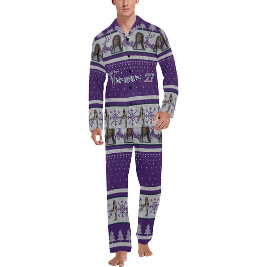 Kayla Men's V-Neck Long Pajama Set