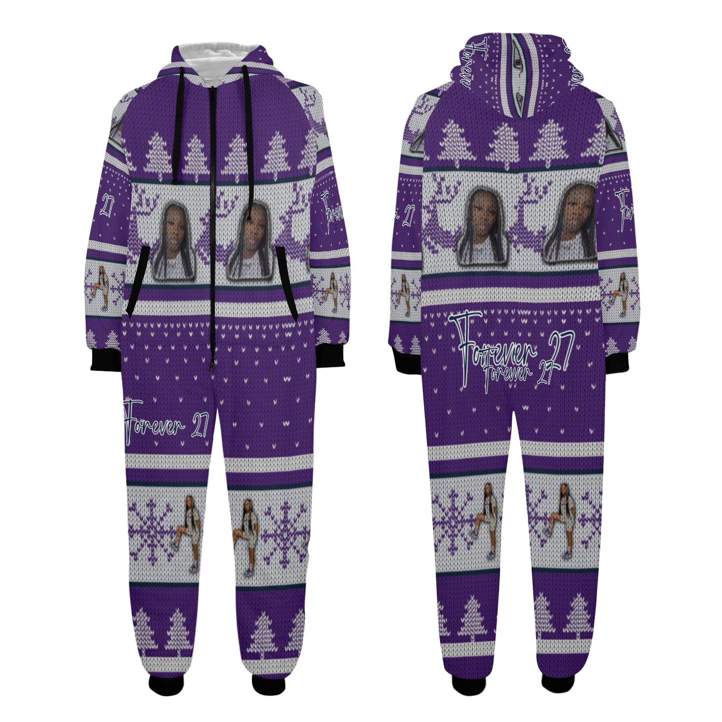 Kayla Unisex One-Piece Zip Up Hooded Pajamas